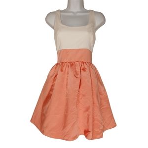 AIDAN MATTOX Satin Like Peach Fit and Flare Sleeveless Dress 4 (Small)